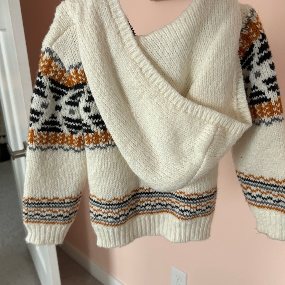 Mayoral Cream and Black Knit Sweater with Orange Accents - Picture 4 of 4